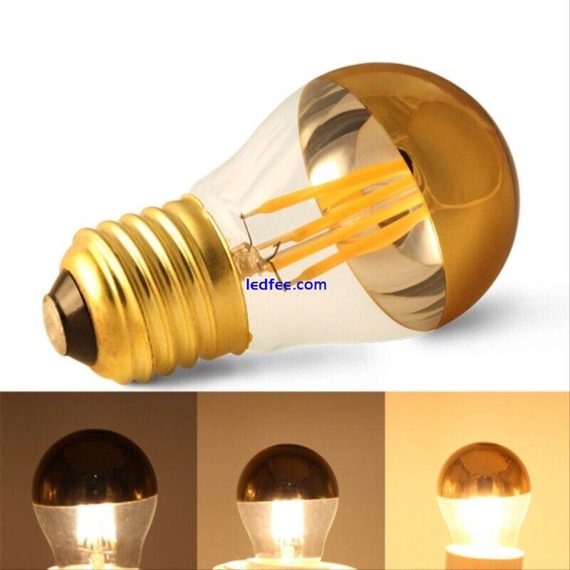 E14 E27 LED Bulb 4W Silver / Gold Top Vintage Dimmable Cool / Warm White 220V 2 