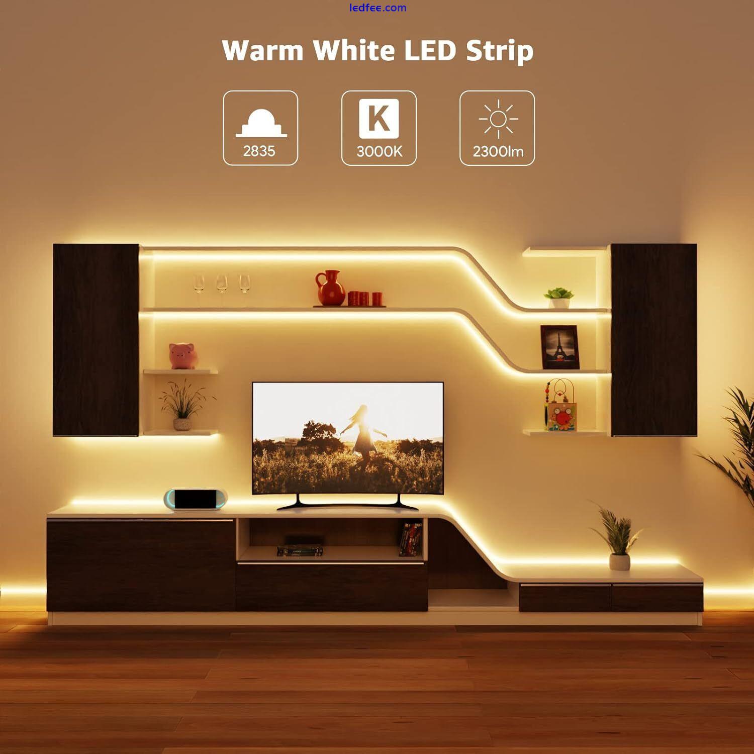 12V 5M Warm White LED Strip LED Tape 300 2835 LEDs, Stick on LED Lights 0 
