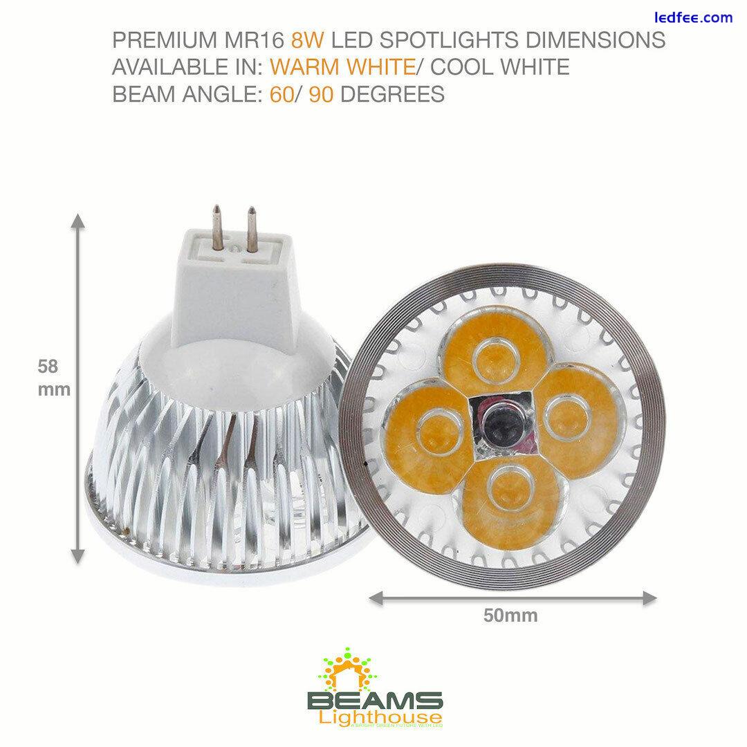 Premium Dimmable MR16 6W 8W 9W WARM/ COOL WHITE White LED Light Bulb Spotlight 5 