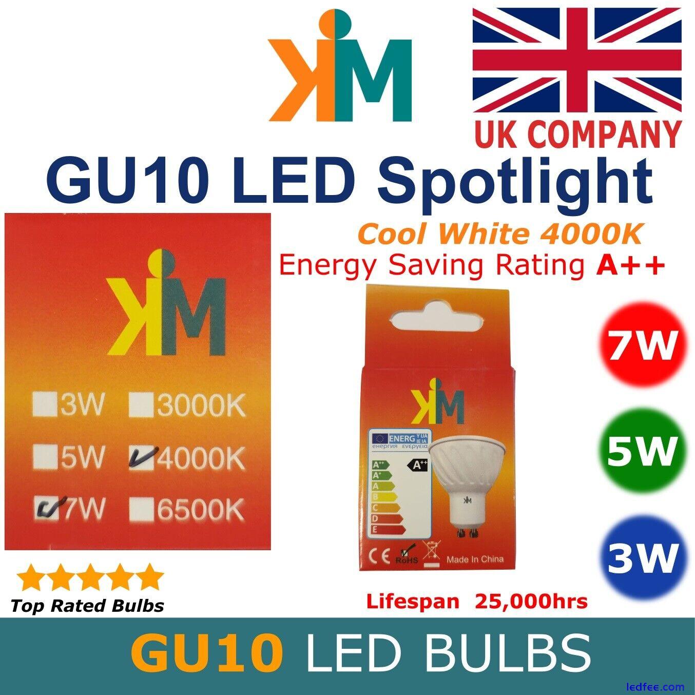 GU10 LED Bulbs 5W 7W LED Light Spot Light Down Light Cool White 4000K Energy A++ 4 