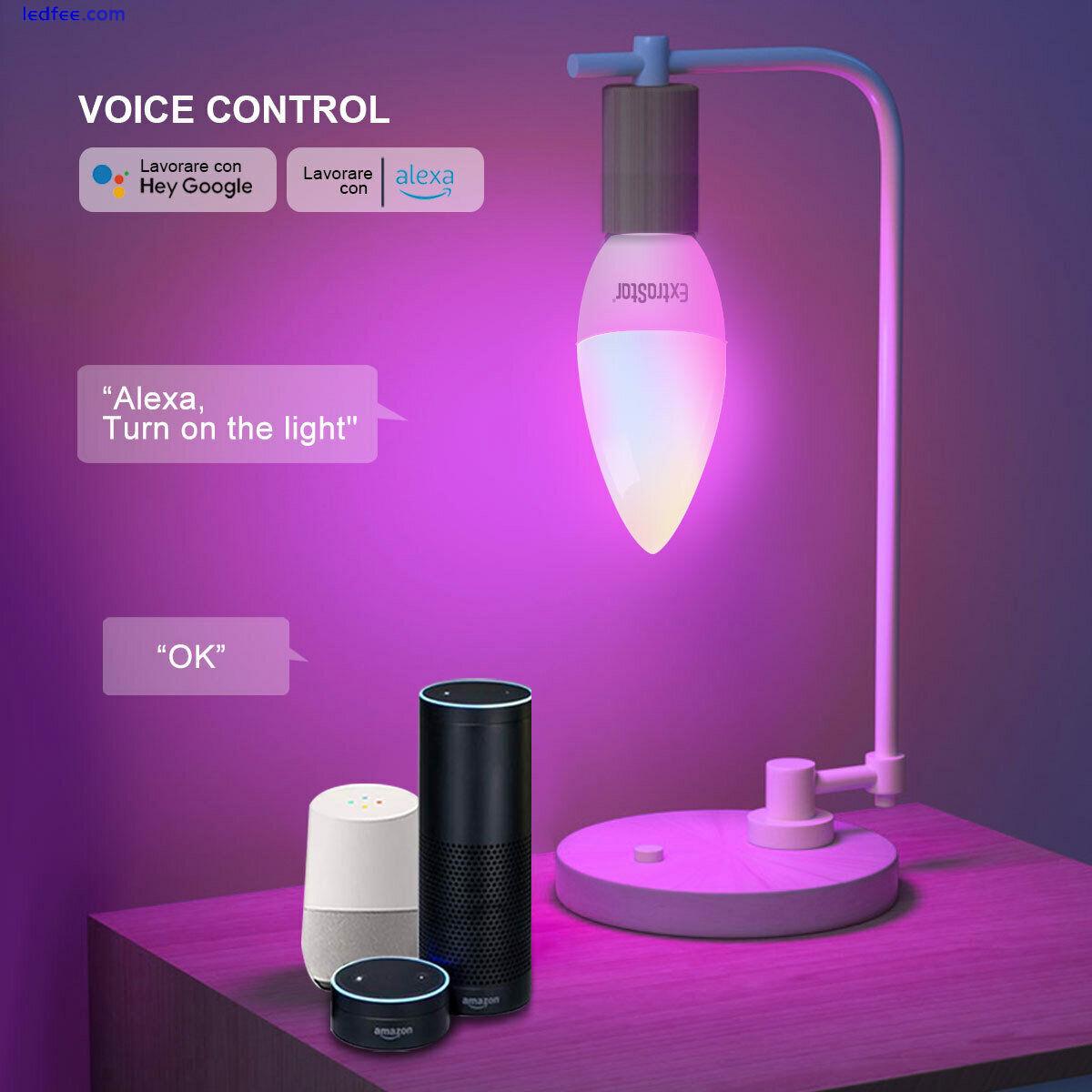 2X Smart LED Light Bulb E14 ES Candle 6W WiFi RGB App Control For Alexa Google 2 