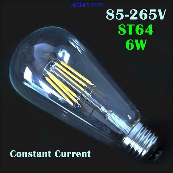 4X 8X E27 4/8/12W ST64 Warm White Vintage Edison LED Filament Bulb Retro Light 1 