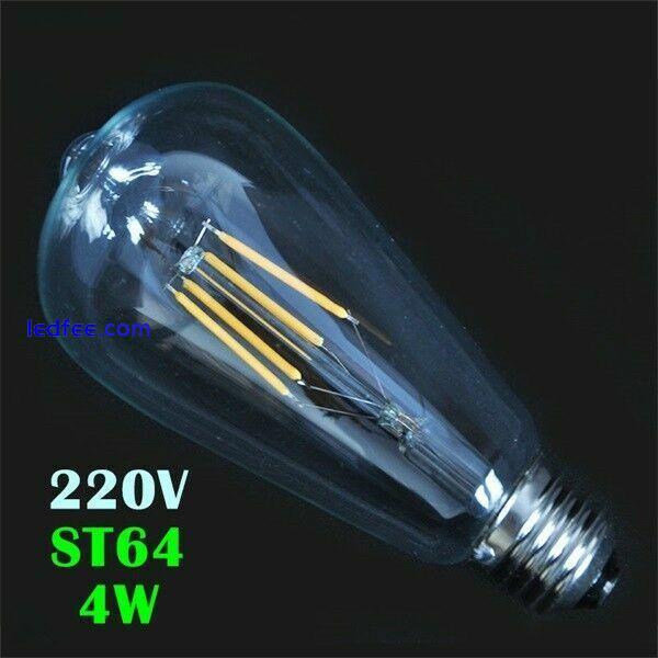 4X 8X E27 4/8/12W ST64 Warm White Vintage Edison LED Filament Bulb Retro Light 0 