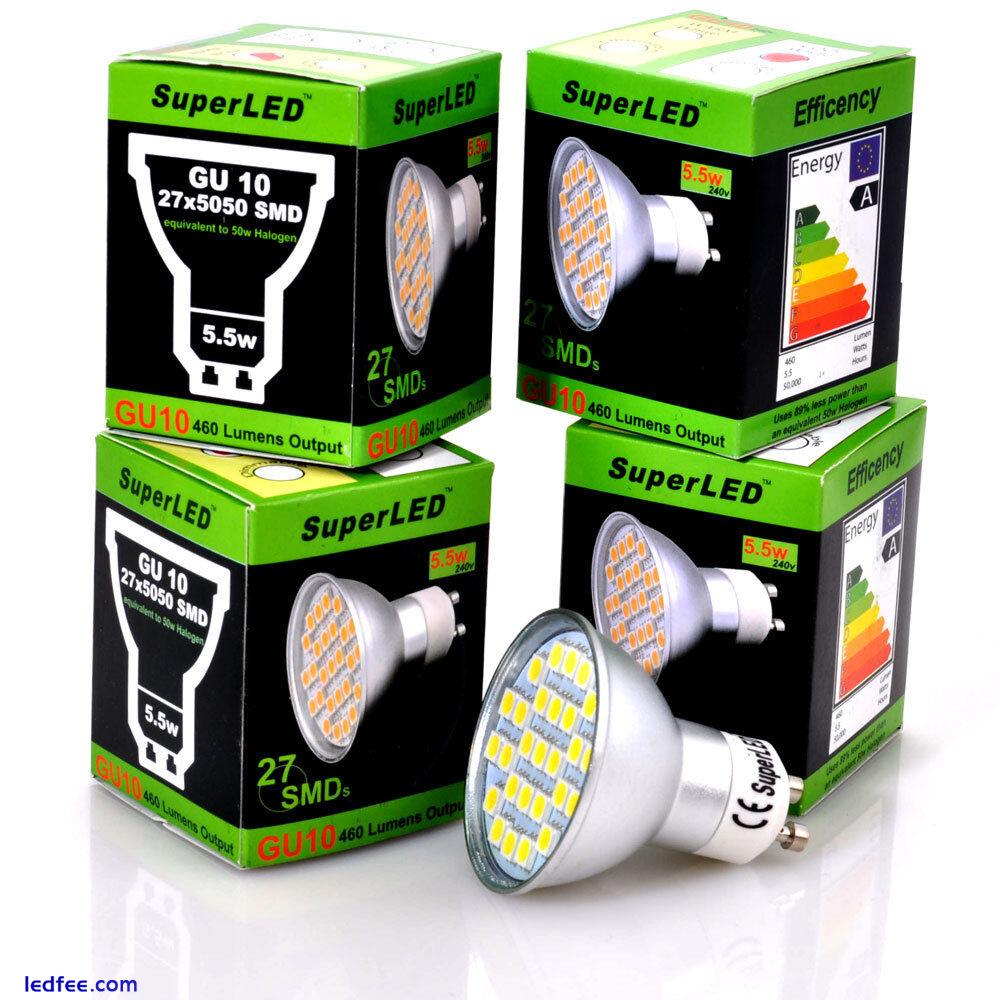 GU10 LED Dimmable & Non-Dimmable Spot Light Bulbs Warm White 5.5w 240V 460 Lumen 4 