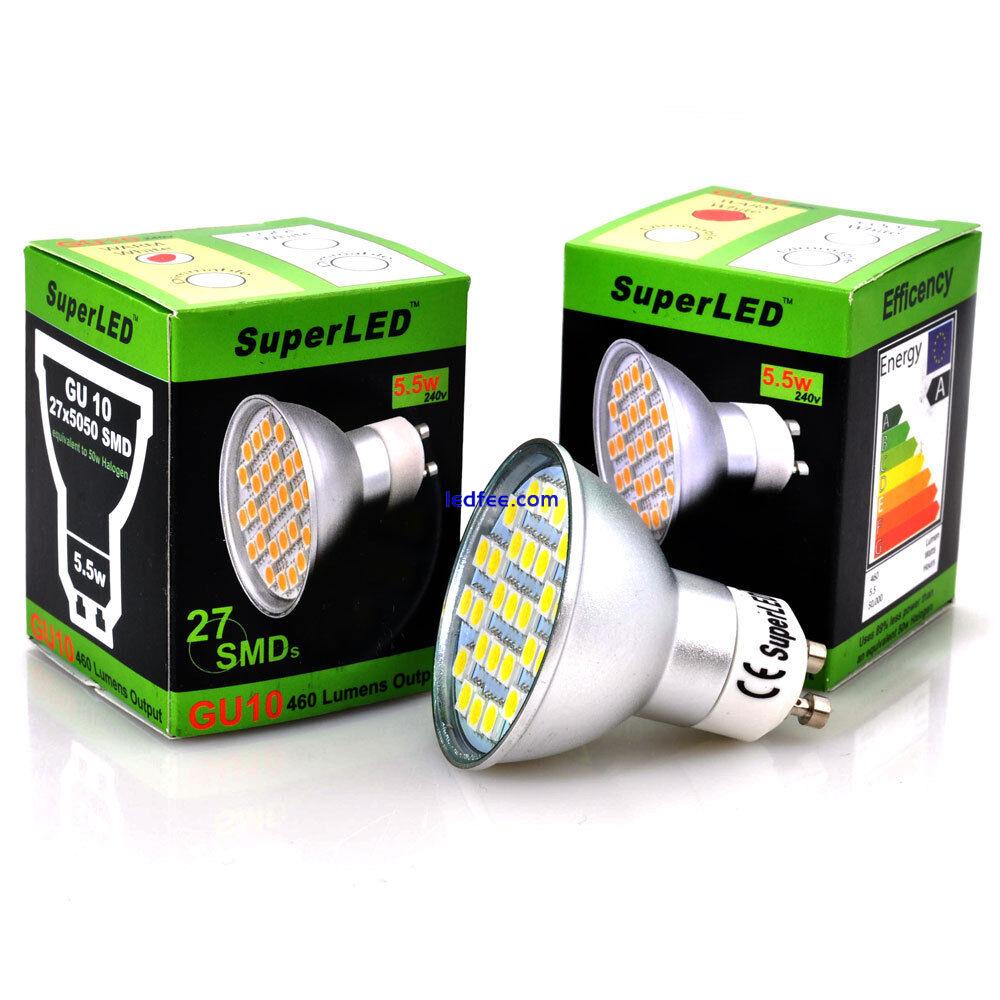 GU10 LED Dimmable & Non-Dimmable Spot Light Bulbs Warm White 5.5w 240V 460 Lumen 3 