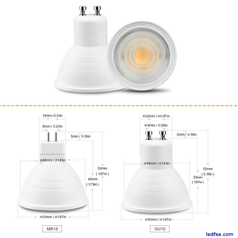 Dimmable COB LED Spotlight 7W GU10 MR16 GU5.3 Light Bulbs 220V 240V White Lamps 1 
