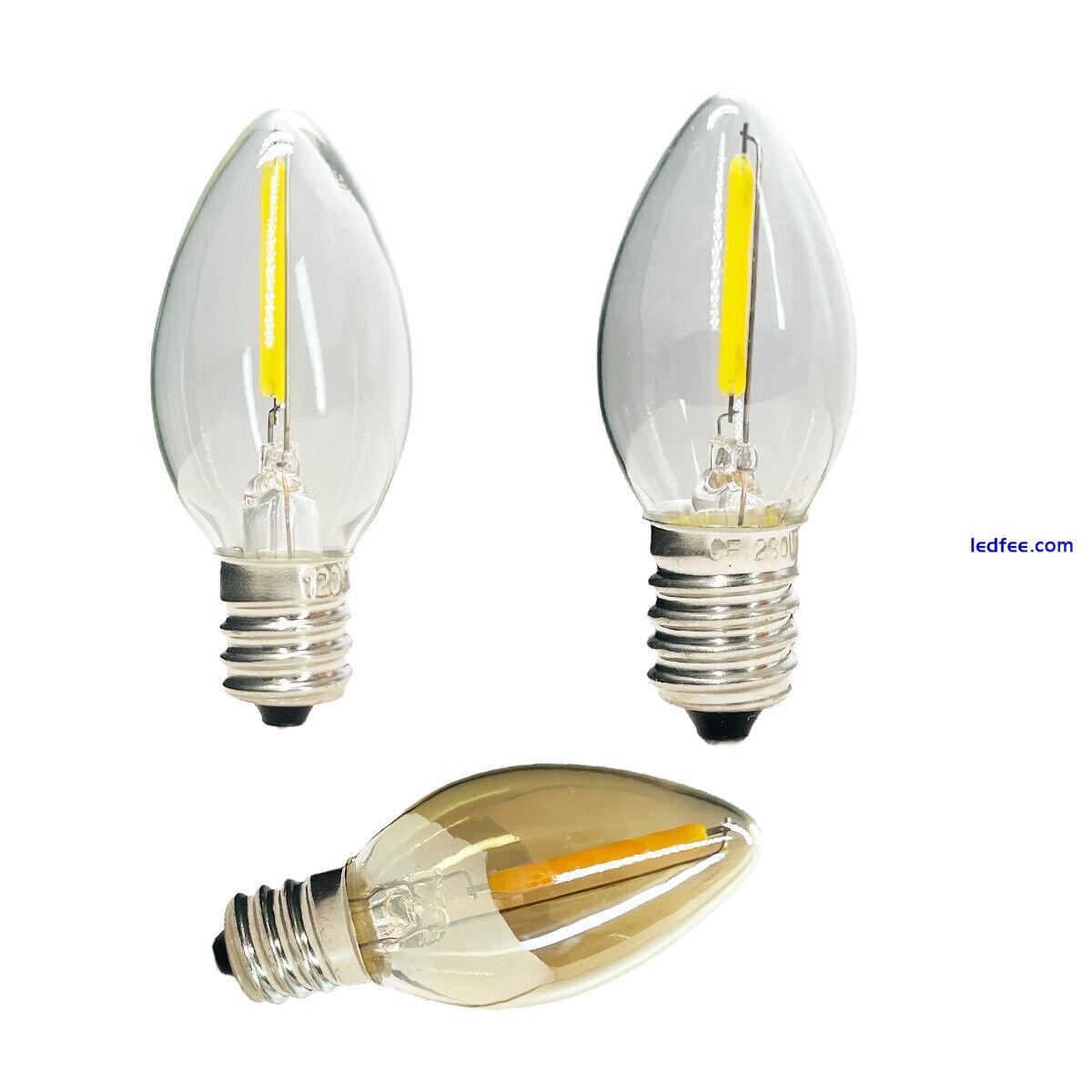 LED Filament Candle Light Bulb C7 1W Screw E14 Vintage Lamp Warm White AC 220V 0 