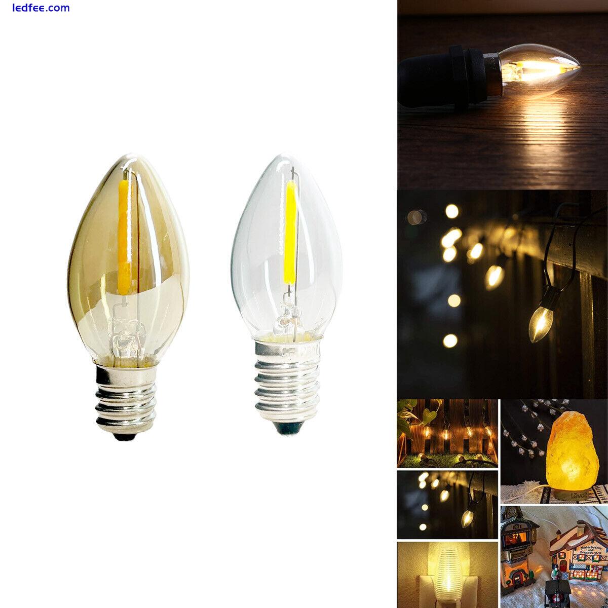 LED Filament Candle Light Bulb C7 1W Screw E14 Vintage Lamp Warm White AC 220V 3 