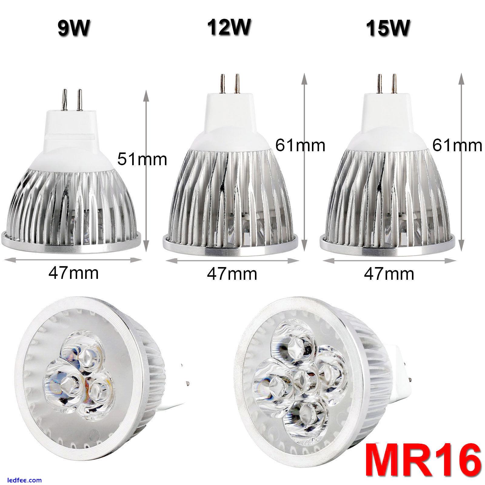 Muticolor GU10 MR16 Dimmable LED Spotlight Bulbs 9W 12W 15W 110V 220V 12V Lamps 4 