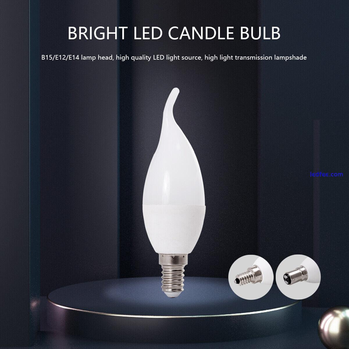 5W Dimmable LED Candle Light Bulbs Flame Chandelier White Lamps E14 E12 B15 220V 5 