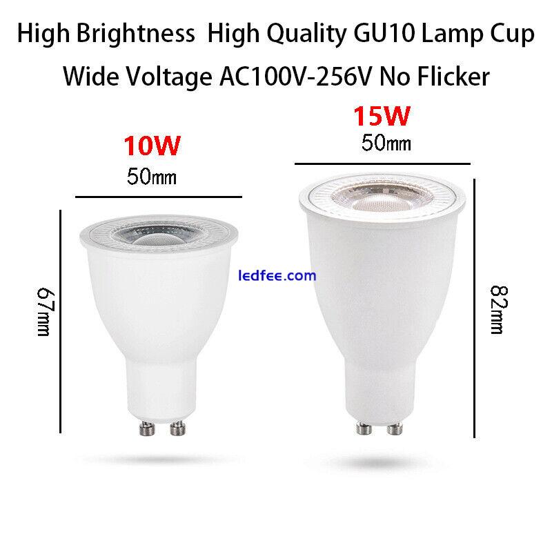 10W 15W GU10 LED Spotlight Bulbs No Flicker White Replace 100W Halogen Lamps FC 1 