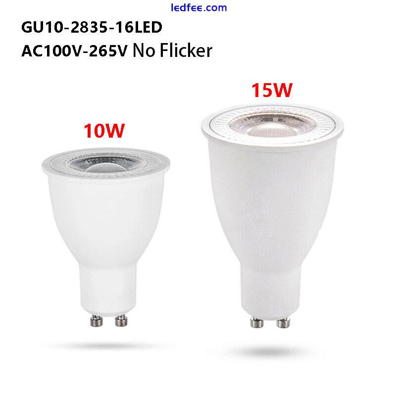 10W 15W GU10 LED Spotlight Bulbs No Flicker White Replace 100W Halogen Lamps FC 5 