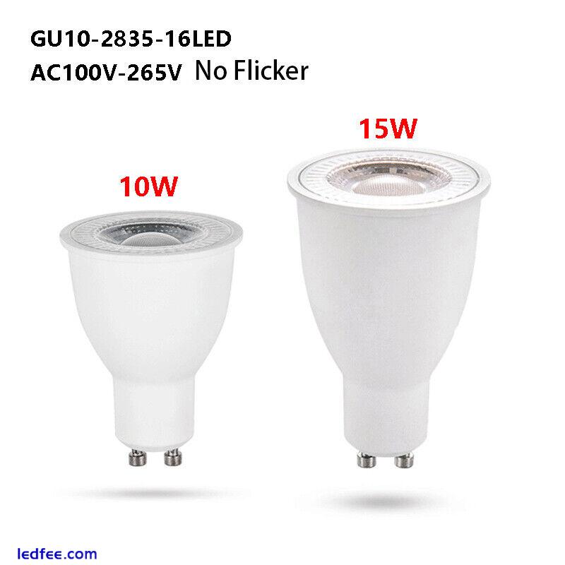 10W 15W GU10 LED Spotlight Bulbs No Flicker White Replace 100W Halogen Lamps FC 2 