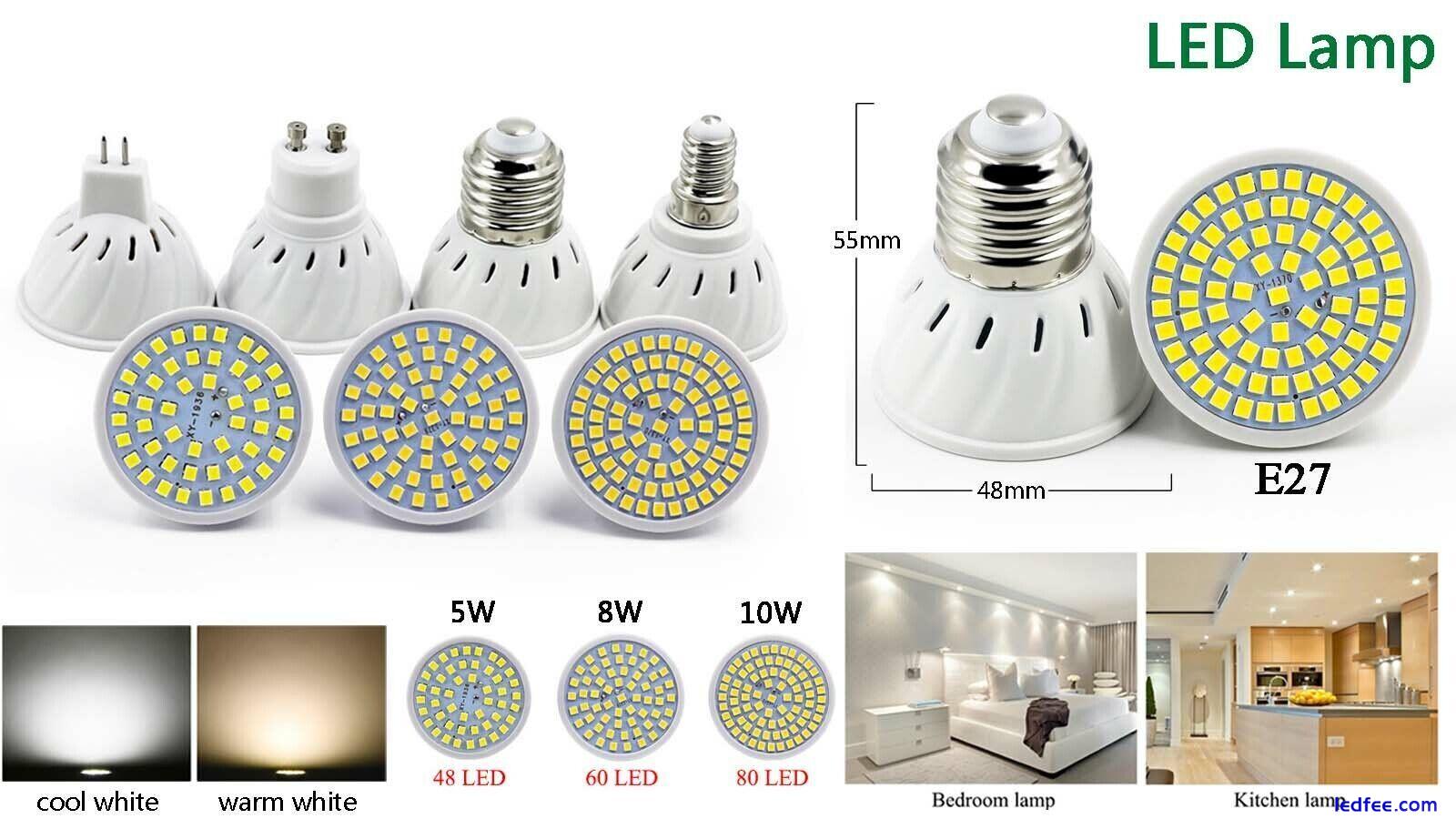 Led Lamp GU10 Bulb Full spectrum E27 E14 MR16 White 240V 5W 8W 10W Light SMD Cup 3 