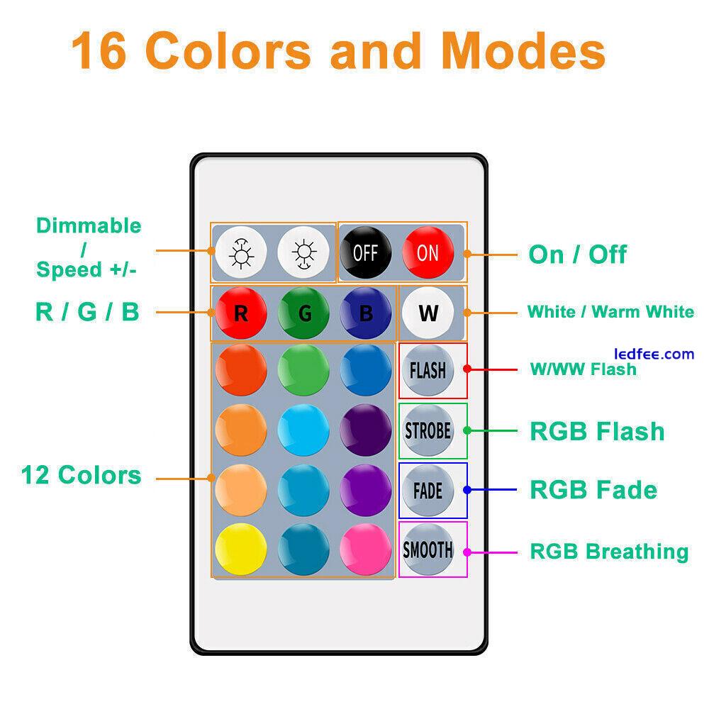 RGB E27 LED Bulb Light Lights 12-Colour Chang Remote Control Screw Lamp 7W -15W 4 