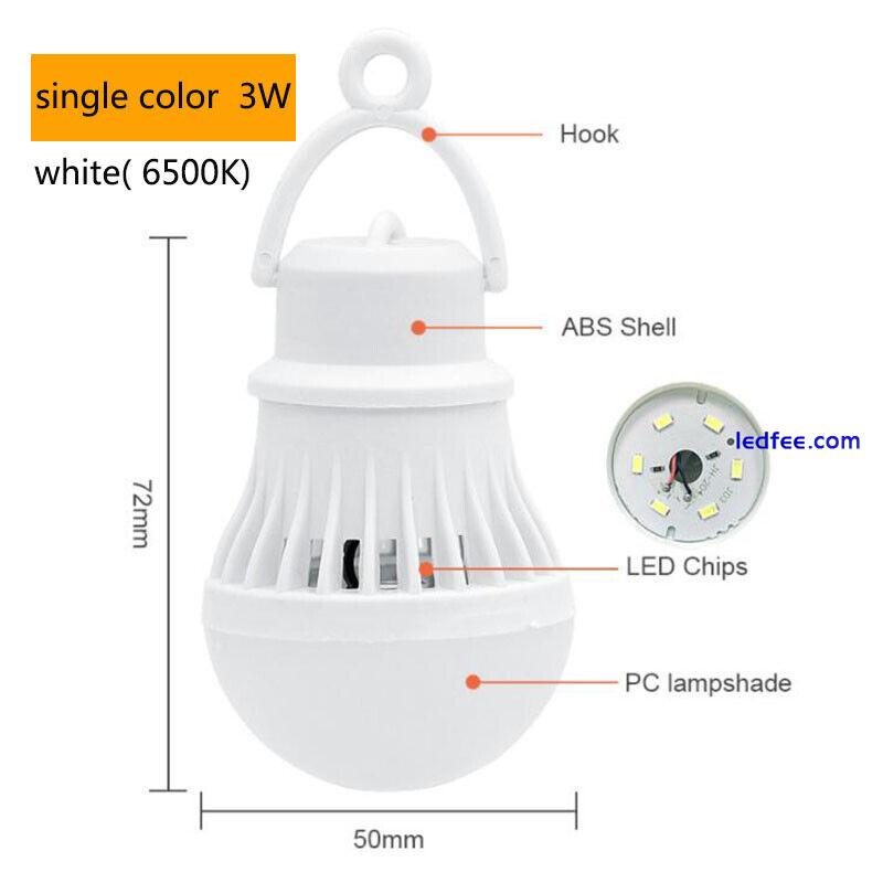 5V USB LED Energy Saving Bulb Light Camping Home Night Lamp with Hook Switch 3W 4 