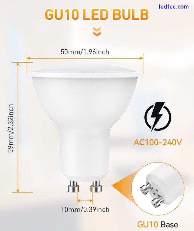 LED GU10 Light Bulbs 5W 3000k Warm Spotlight Energy Saving -10 Bulbs 4 