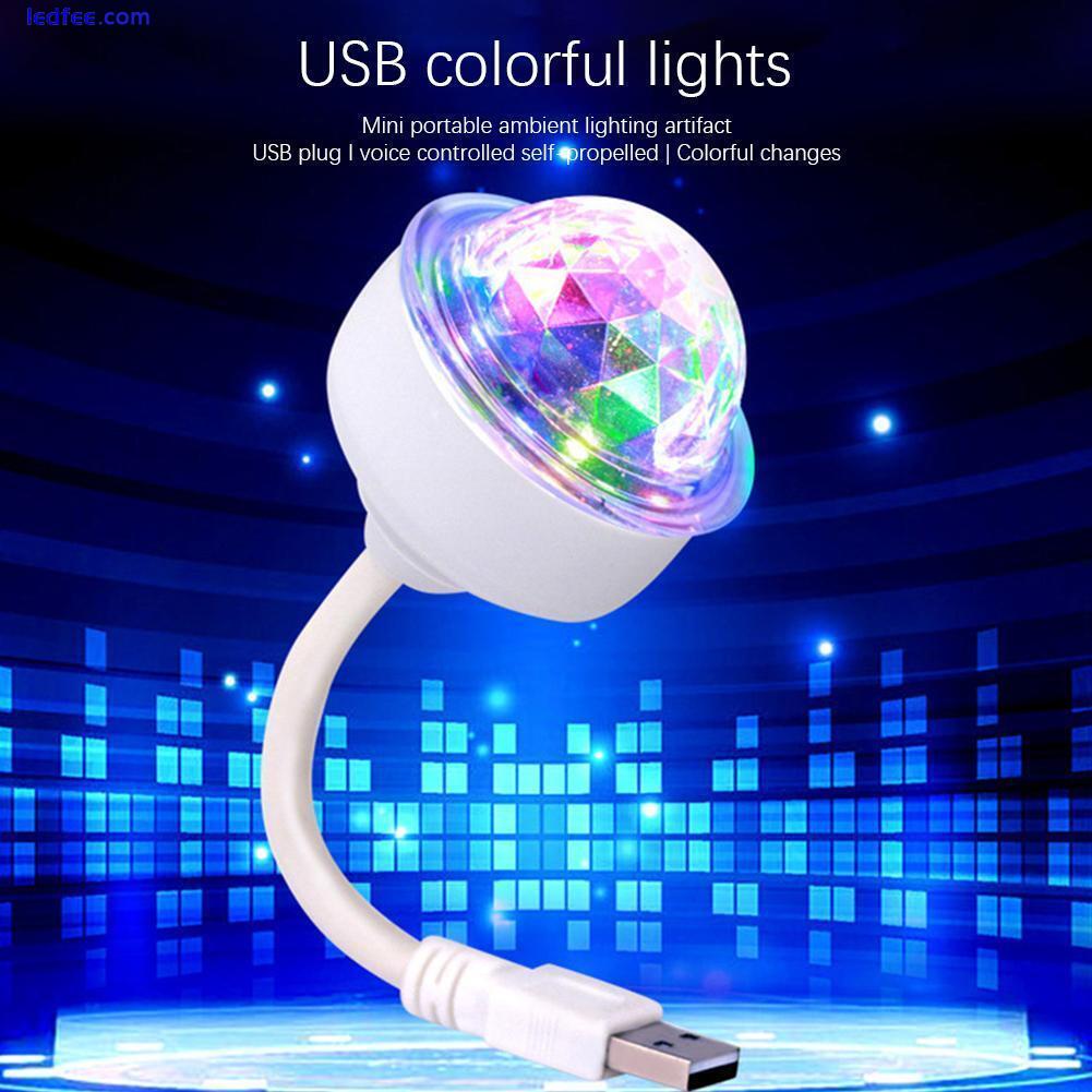 LED Colorful Rotating Disco Flexible USB Plug Light Bulb。 1 