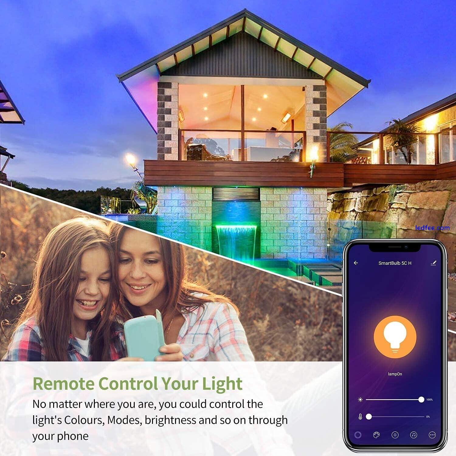 Alexa/ Google Home Smart Bulb WiFi Light Bulbs B22 Bayonet, 2 Pack, 10W 1000LM 3 