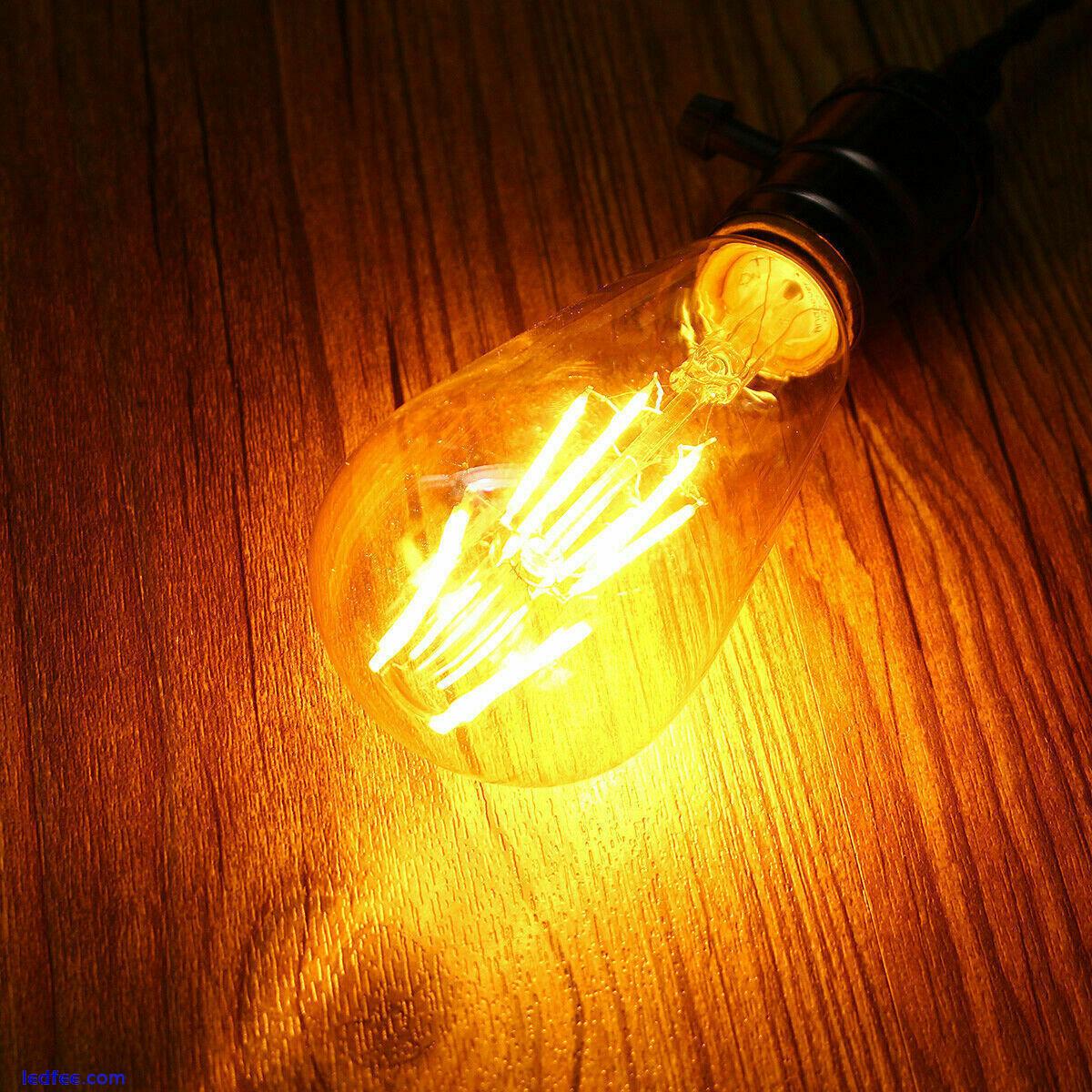 E27 Vintage Filament LED Edison Light Bulb Lamp Decorative ST64 Lightbulb 4W/8W 4 