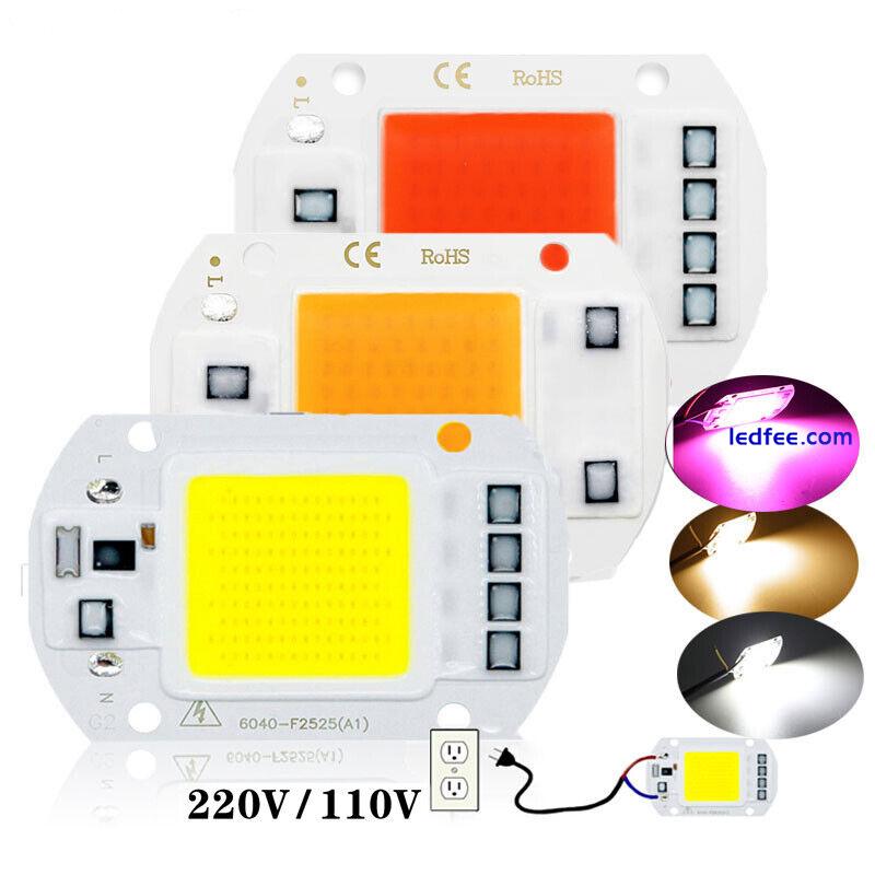 10x LED 10/20/30/50W Smart IC COB Chip 220V Driverless Beads Lamp Full Spectrum 4 