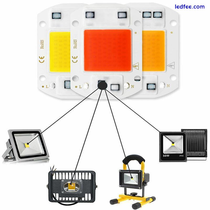 10x LED 10/20/30/50W Smart IC COB Chip 220V Driverless Beads Lamp Full Spectrum 2 