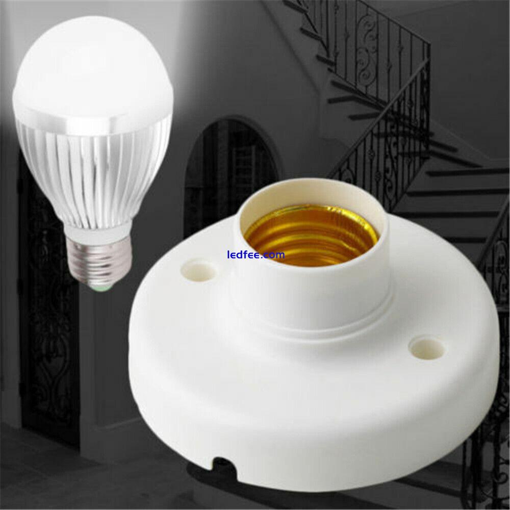 E27 Light Bulb Holder Base Fitting ES Edison Screw Cap Socket White Lamp Fixing 3 