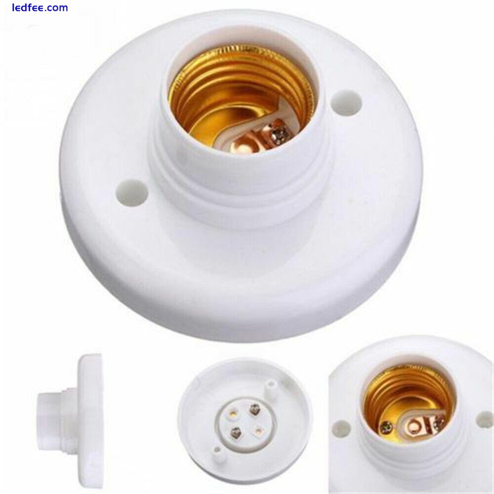 E27 Light Bulb Holder Base Fitting ES Edison Screw Cap Socket White Lamp Fixing 2 