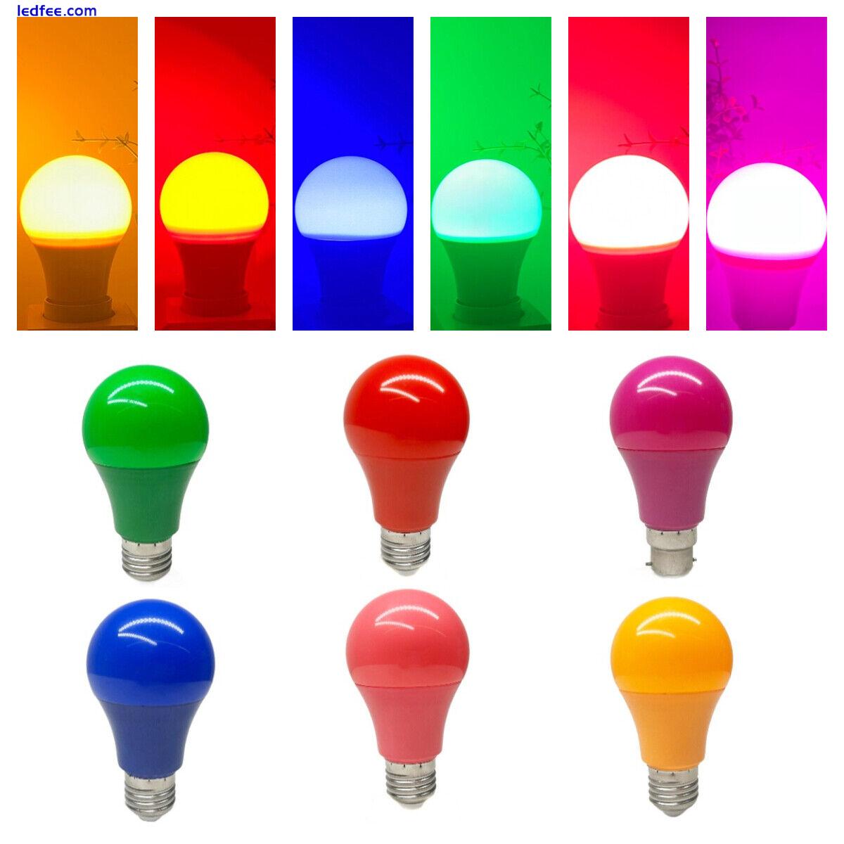 5W A60 Colorful LED Globe Light Bulbs E27 B22 220V Lamps For Bar Party Decor FC 1 