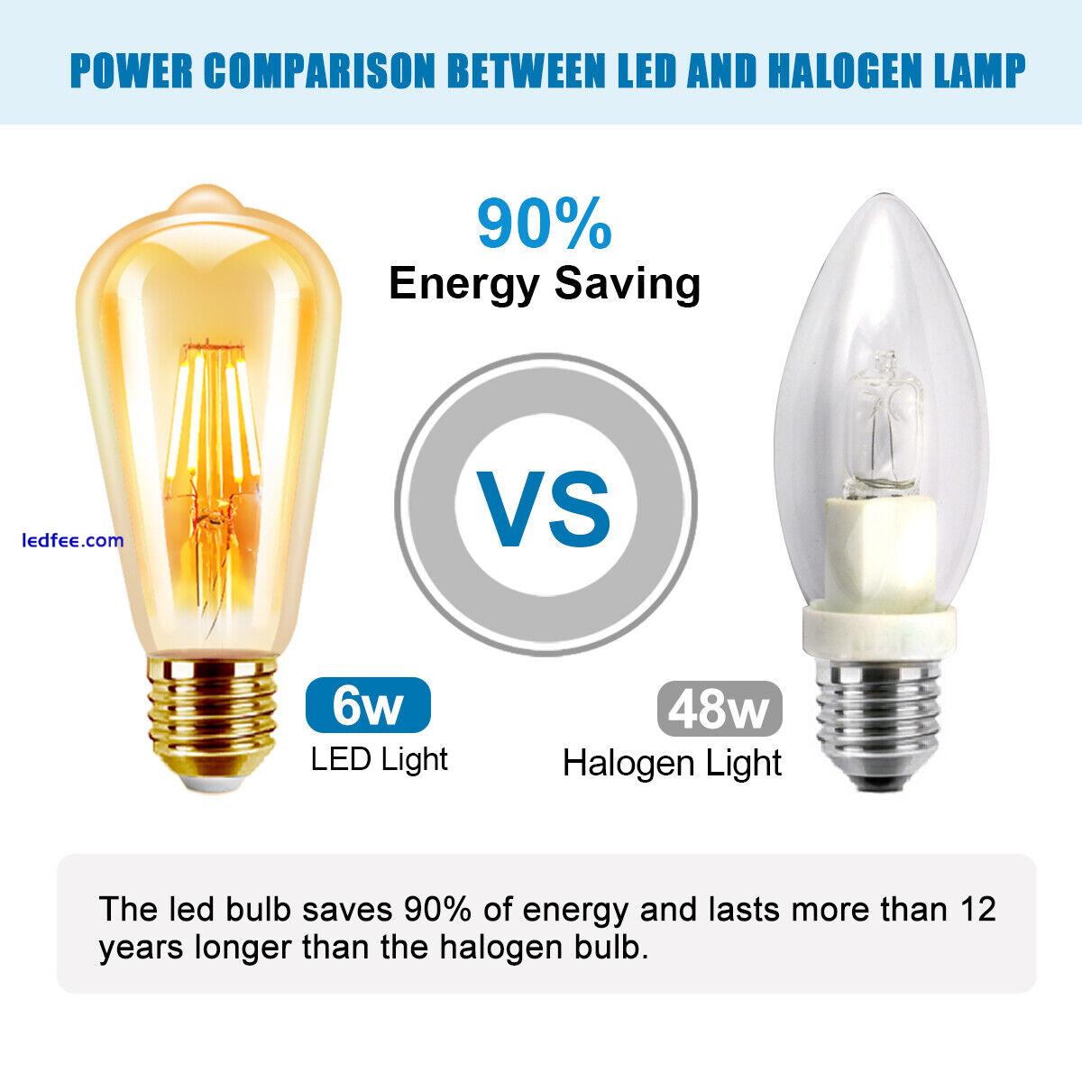 4Pcs Vintage E27 ES ST64 Filament LED Light Bulb 6W Industrial Edison Lamps 2 