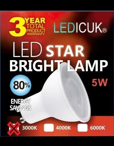 10X LED GU10 Light Bulbs 5W Warm/Daylight/CoolWhite Spotlight ♻️120° ECO 1 