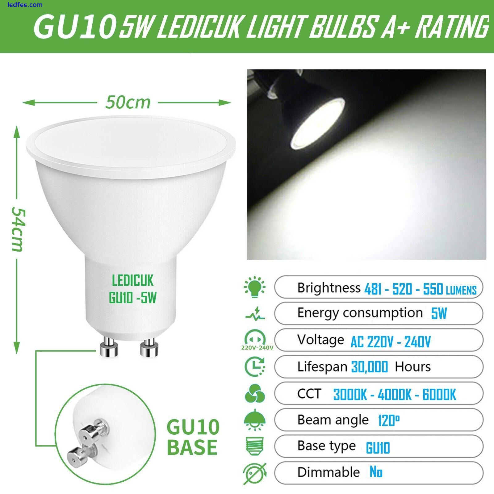 10X LED GU10 Light Bulbs 5W Warm/Daylight/CoolWhite Spotlight ♻️120° ECO 0 