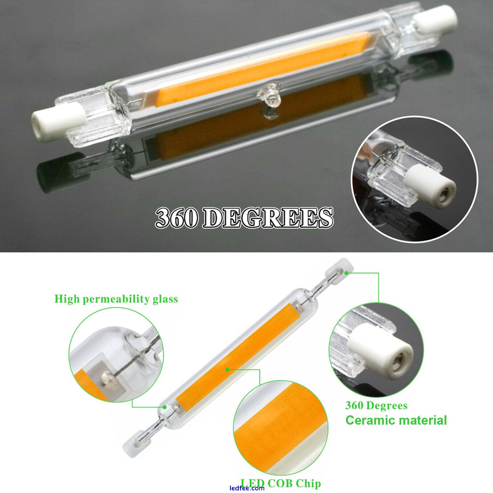 Dimmable R7s LED COB SMD Corn Light Bulb Glass Tube Ceramic Lamp 78mm 118mm 220V 2 