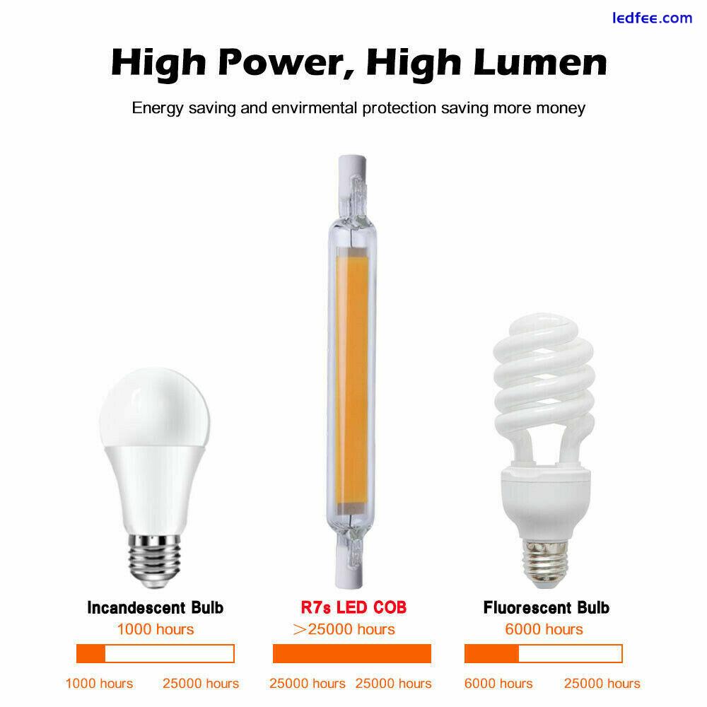Dimmable R7s LED COB SMD Corn Light Bulb Glass Tube Ceramic Lamp 78mm 118mm 220V 3 