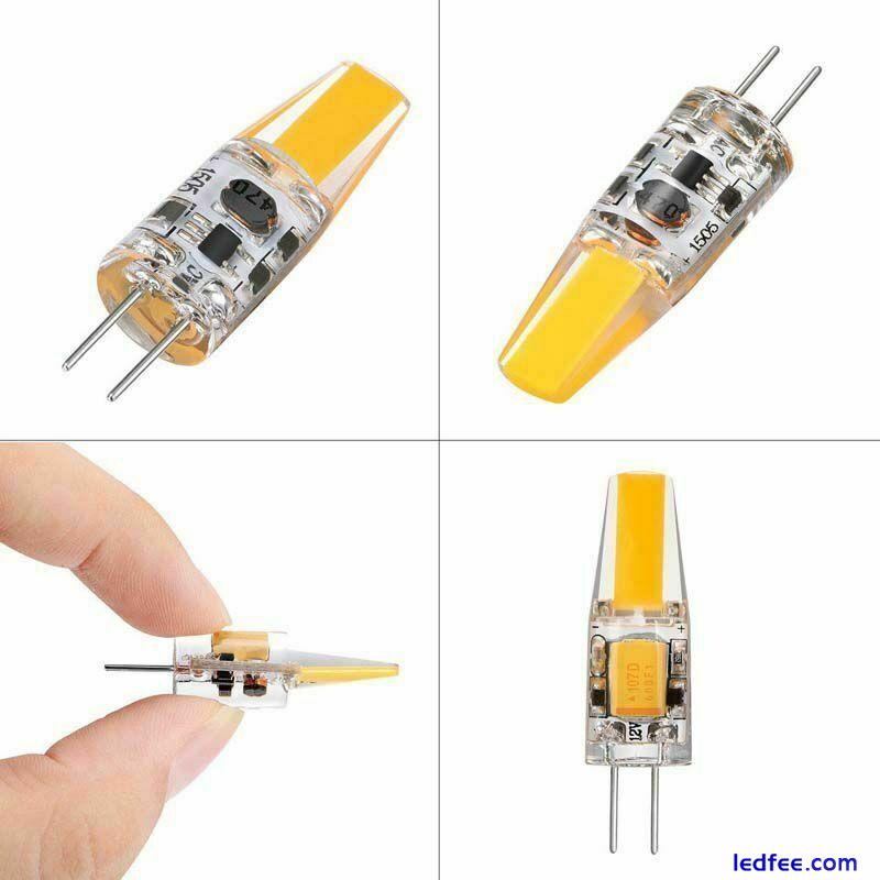 10Pcs G4 LED Bulbs 6W Bulbs Warm White Dimmable COB Pin Base AC/DC 12V 1 