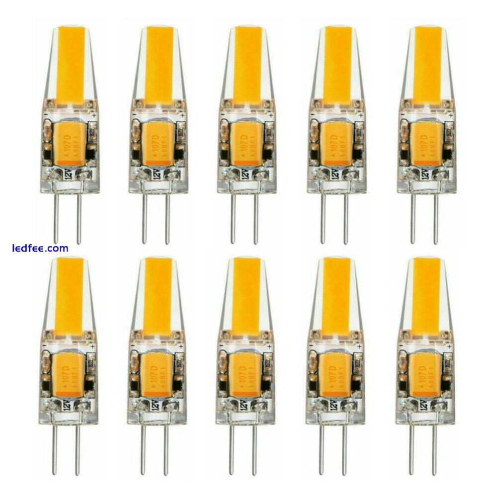10Pcs G4 LED Bulbs 6W Bulbs Warm White Dimmable COB Pin Base AC/DC 12V 0 