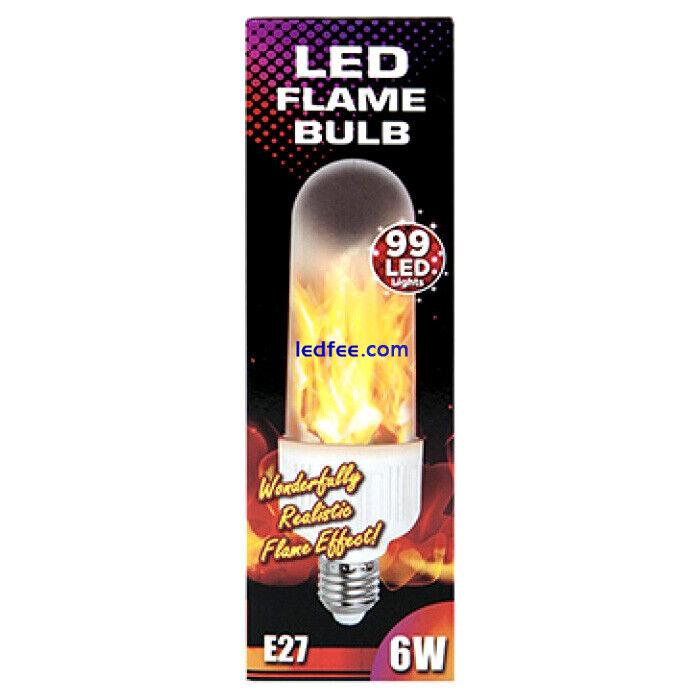 Flame LED Light Bulb E27 Screw Jumbo Flickering Fire Effect - Choose Pack Size 0 