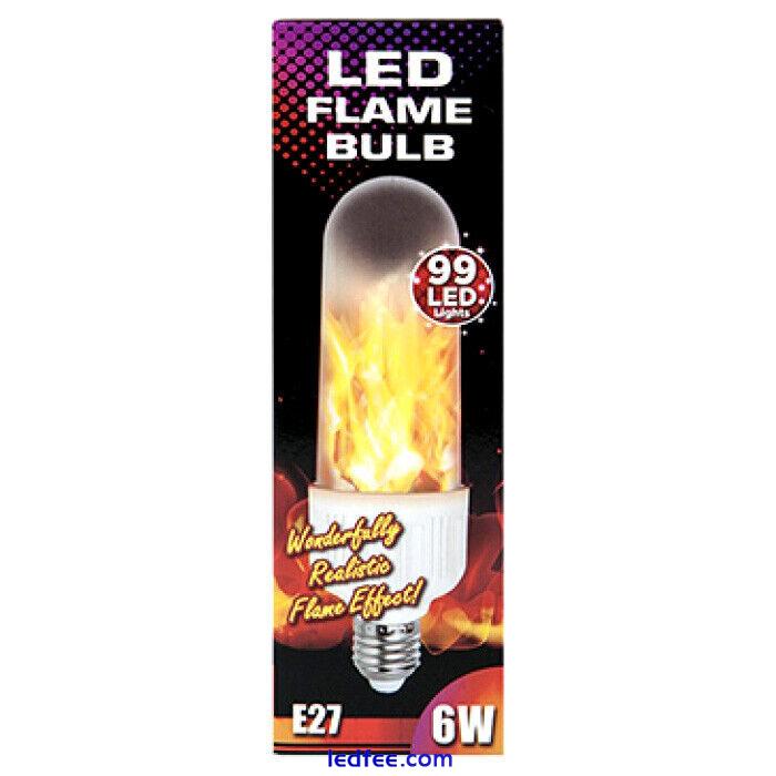 Flame LED Light Bulb E27 Screw Jumbo Flickering Fire Effect - Choose Pack Size 5 
