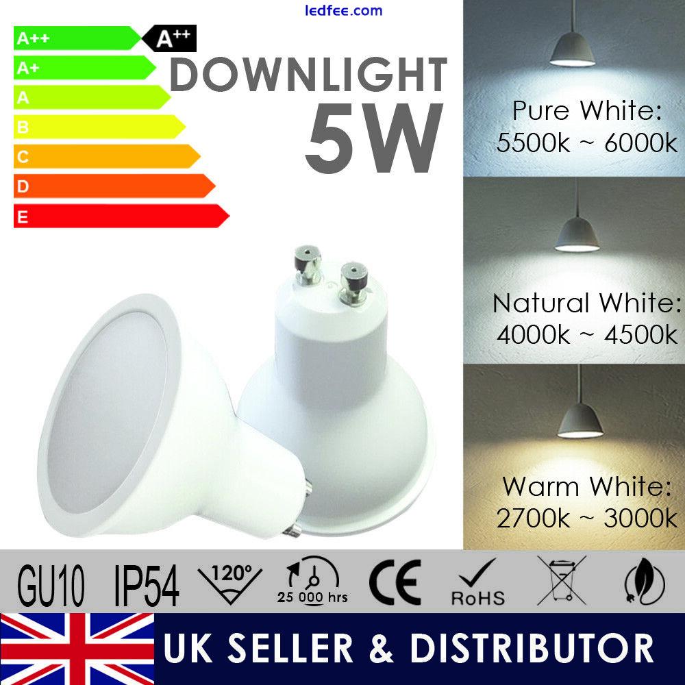 5W LED GU10 Dimmable & Standard Downlight Spotlights Lamps Bulbs Warm Cool A+++ 0 