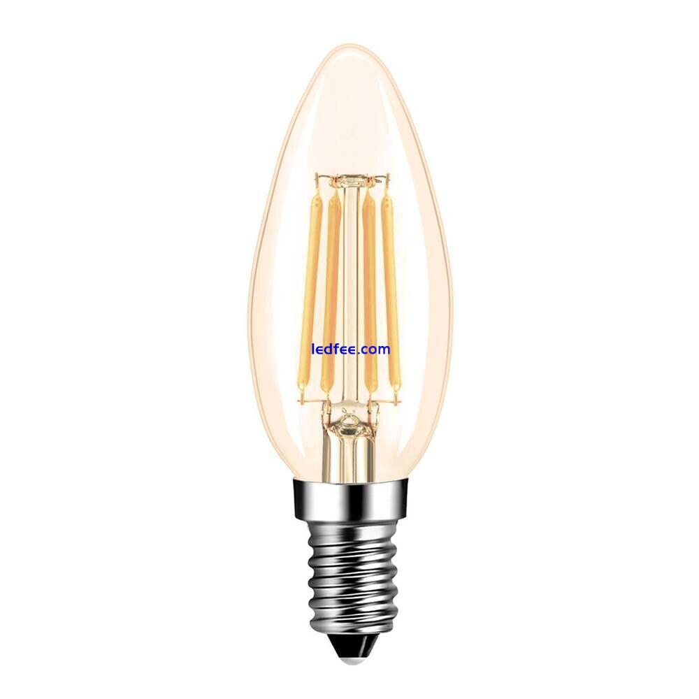 Vintage Filament LED Bulb Dimmable Clear Amber Glass Decorative Industrial Light 4 