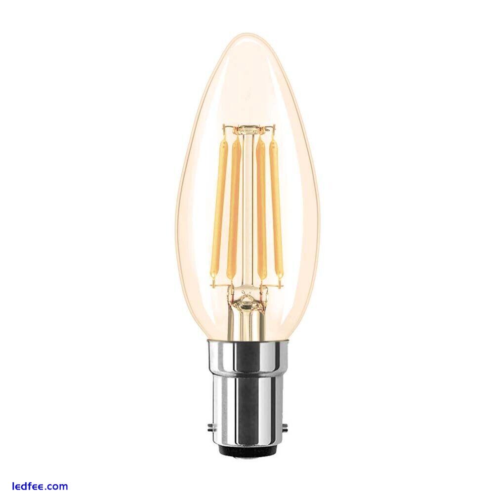 Vintage Filament LED Bulb Dimmable Clear Amber Glass Decorative Industrial Light 5 