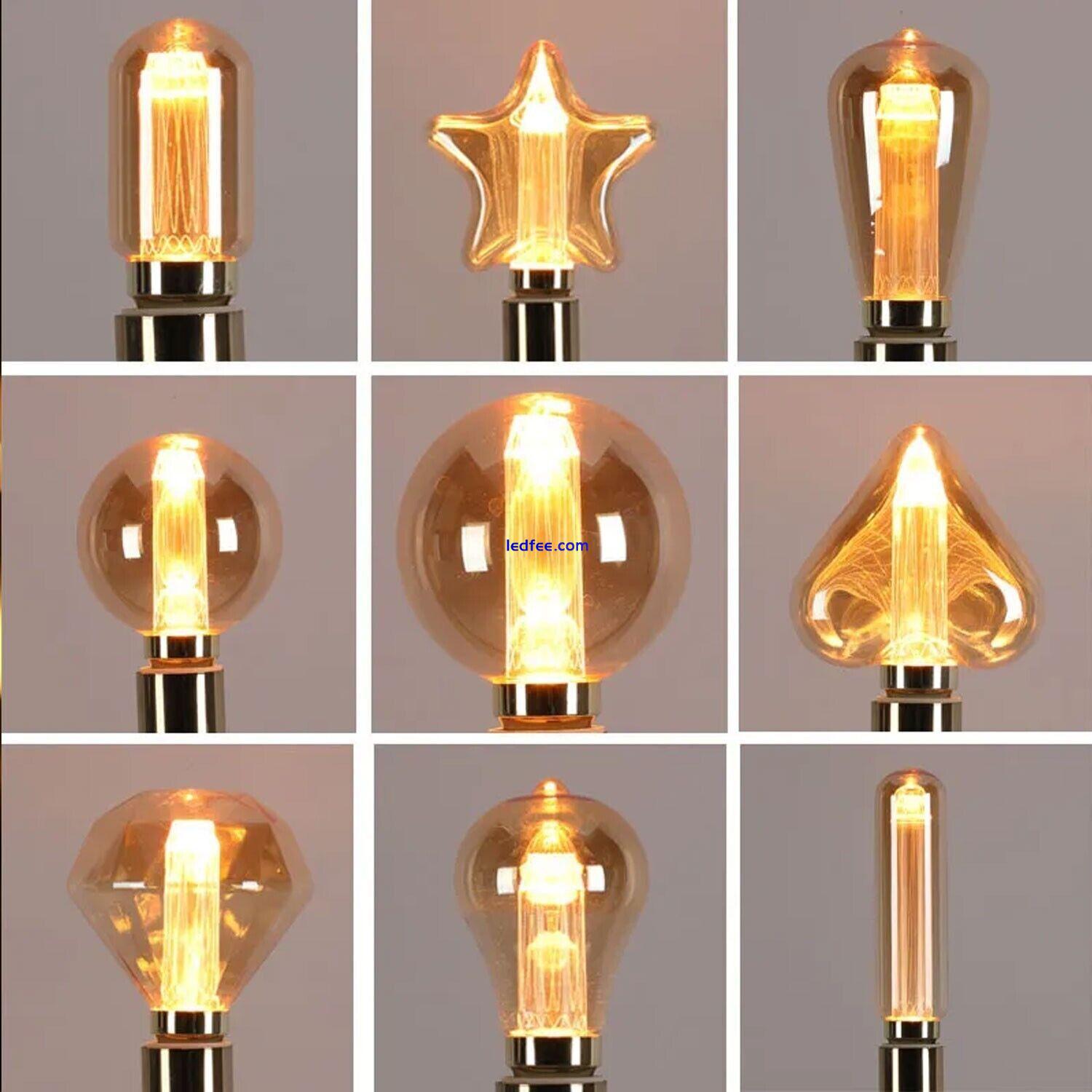 LED Decorative Vintage Bulb Edison LED Filament Light Bulbs Amber Glass E27 3W 0 