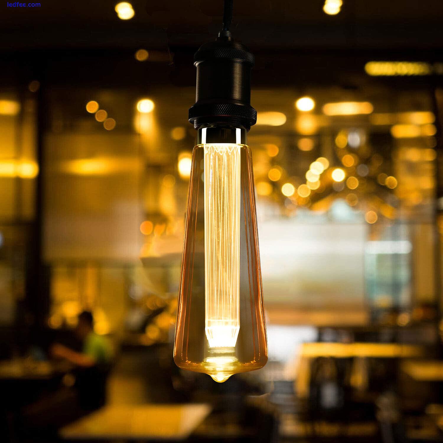 LED Decorative Vintage Bulb Edison LED Filament Light Bulbs Amber Glass E27 3W 2 