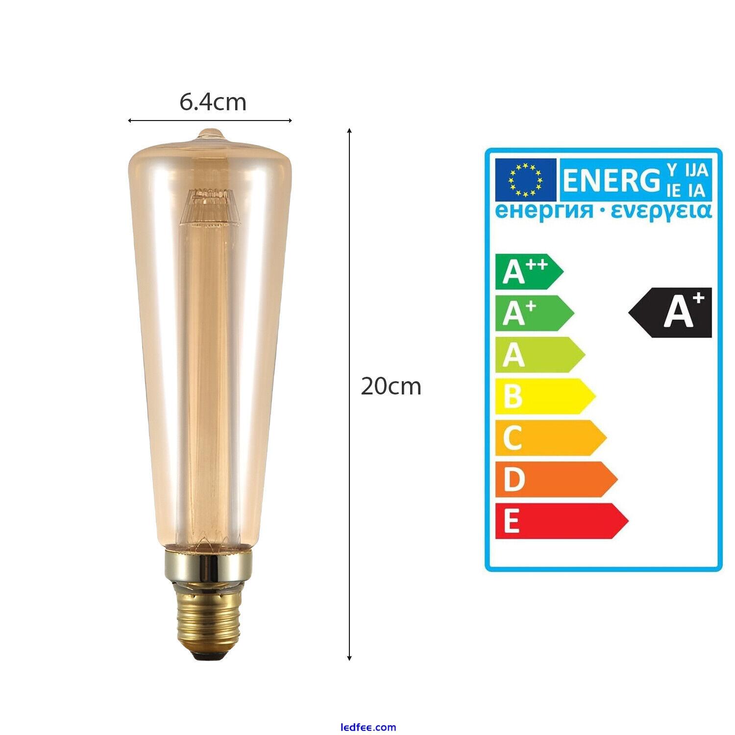 LED Decorative Vintage Bulb Edison LED Filament Light Bulbs Amber Glass E27 3W 1 