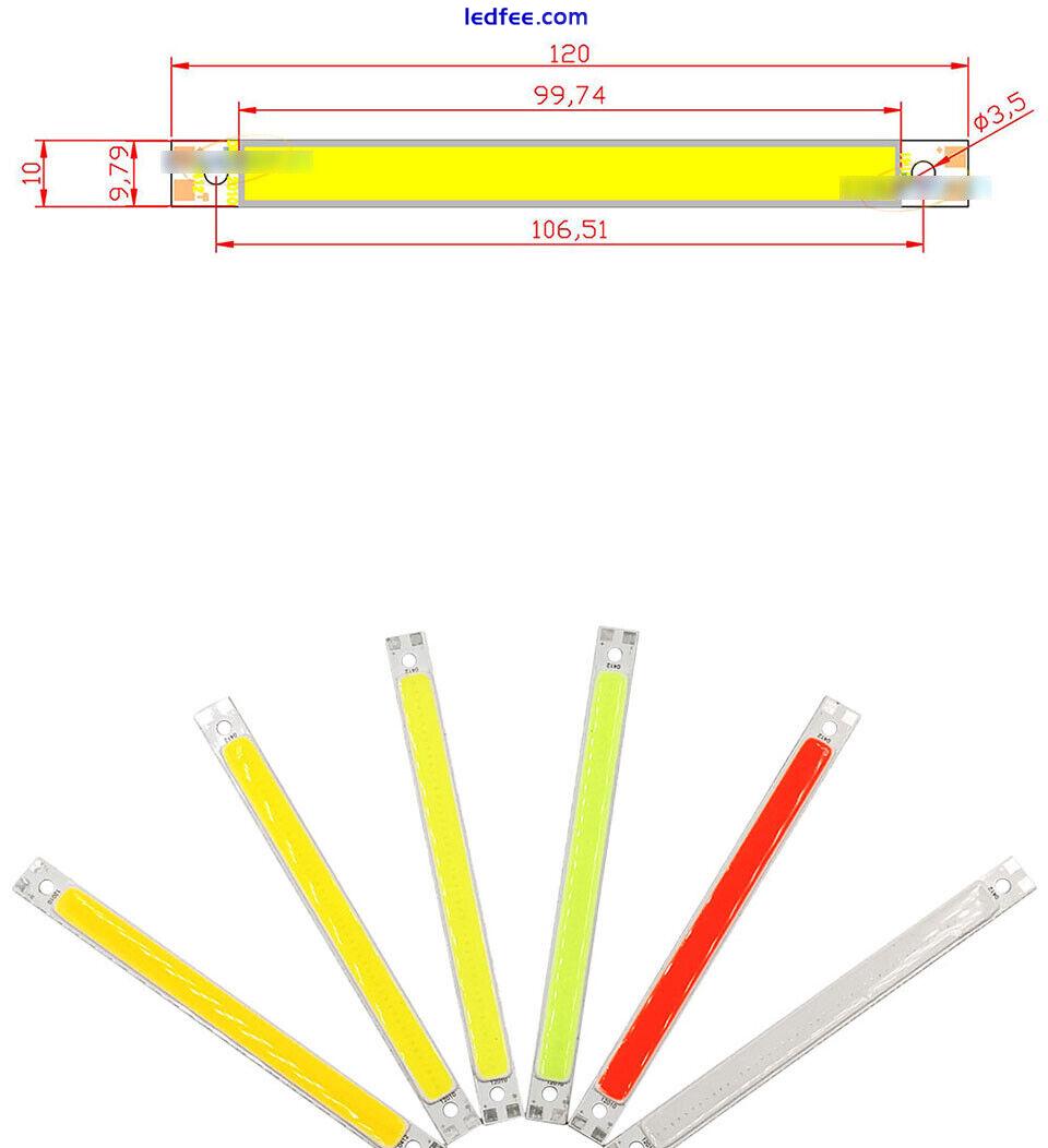 10W LED Light COB Strip Bulb 12V LED Panel Lamp Warm Cold White 120x10mm Chips 1 