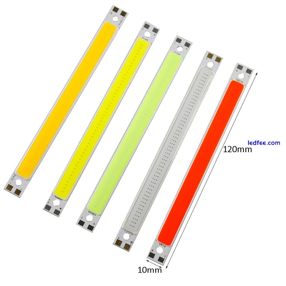 10W LED Light COB Strip Bulb 12V LED Panel Lamp Warm Cold White 120x10mm Chips 4 