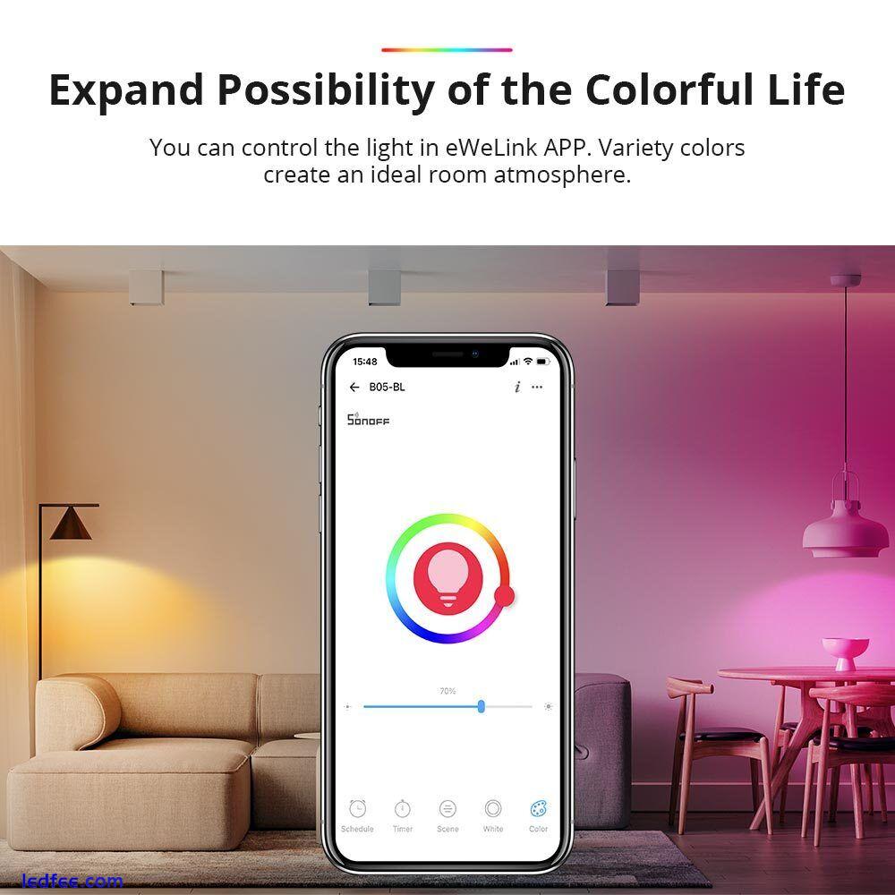 SONOFF 9W LED WIFI Smart Light Bulb Dimmable Lamp For Alexa Google Home E27/E26 4 