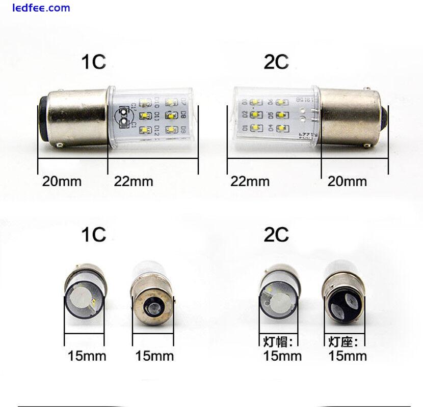 B15 LED Bayonet Warn Light Bulb Lamp 5W 12/24/36/110V/220V Single/Double Contact 2 