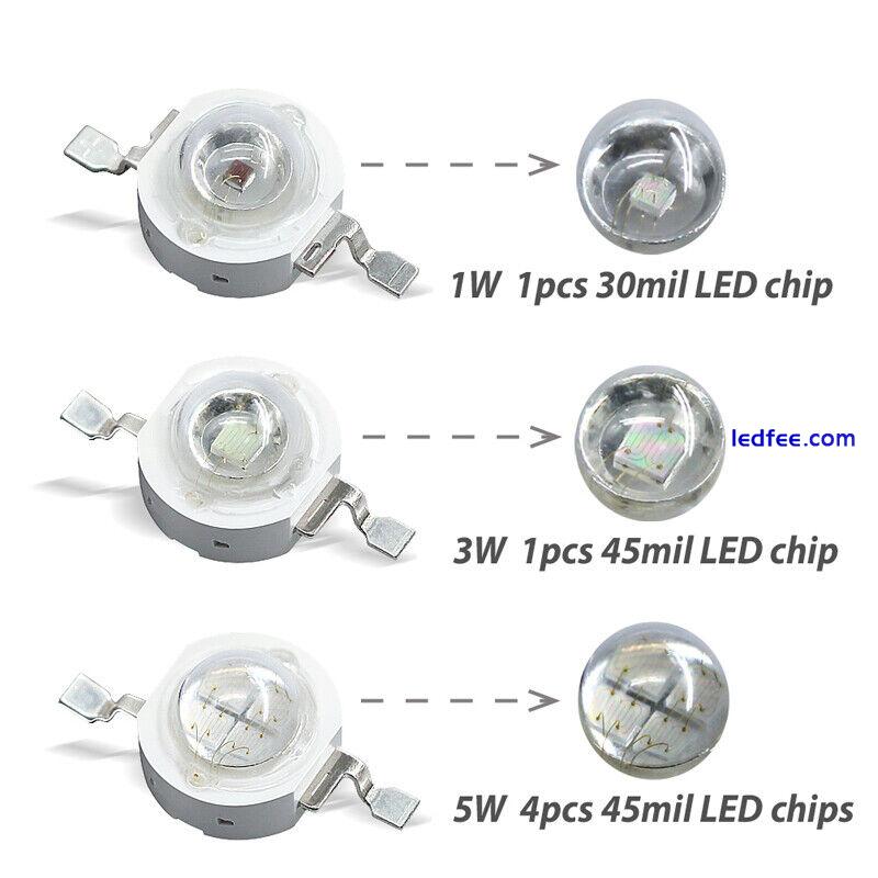 3W 5W Watt High Power LED 45MIL White UV Red Blue Green Lamp Bulb light DIY 4 