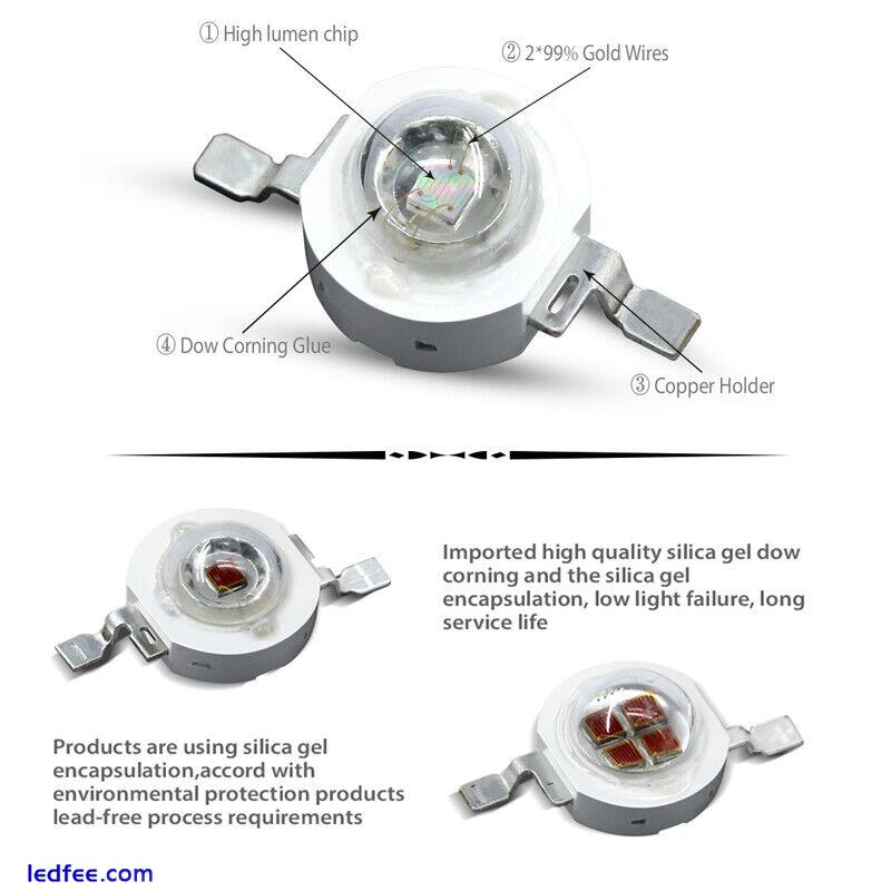 3W 5W Watt High Power LED 45MIL White UV Red Blue Green Lamp Bulb light DIY 3 